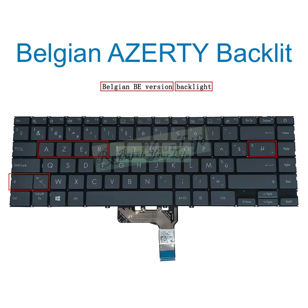 Teclado de Retroiluminação Italiano Francês Árabe Teclado de ti Bel Azerty Asus Zenbook Um425 Ux425 Ux425uaz Ux425u Ux425ua Um425u U4700 pc - Imagem 2