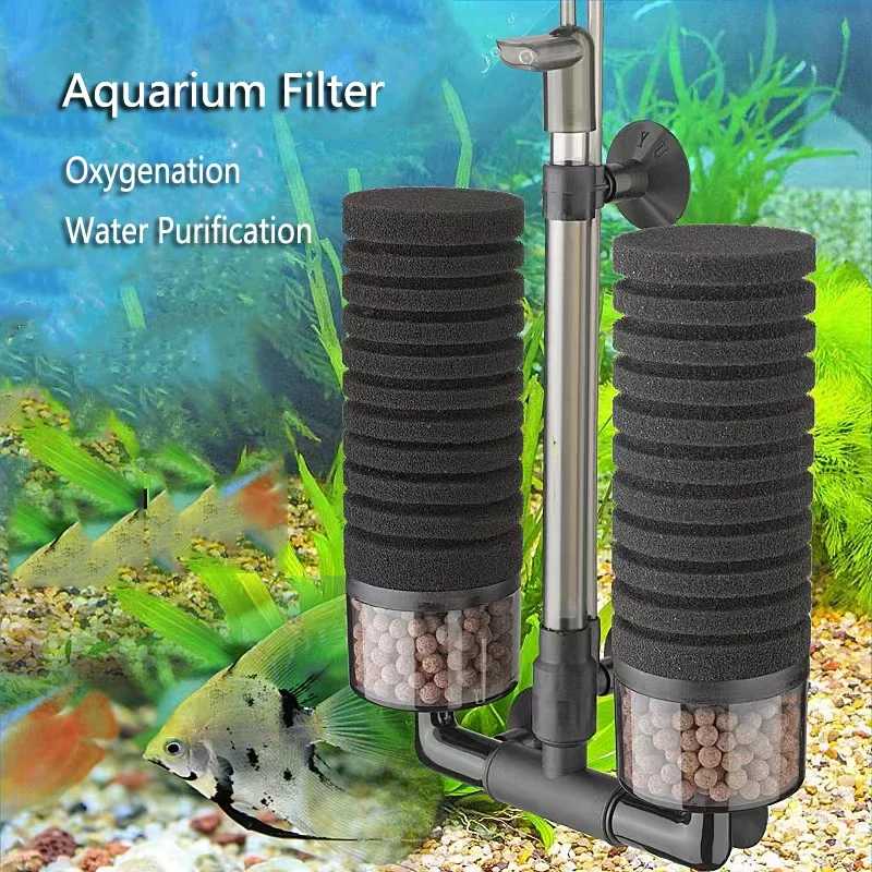 Black Aquarium Filter for Aquarium Fish Tank Air Pump Skimmer Biochemical  Sponge Filter Aquarium Bio Filters Filtro Aquario