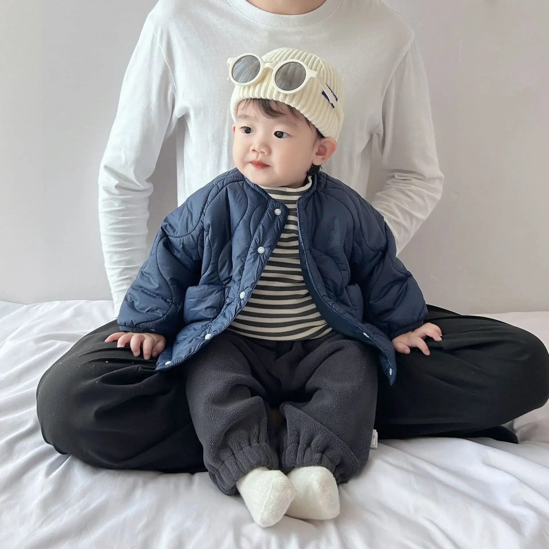 Baby Clothing Korean Style Solid Color Simple Cotton Padded Coat New Winter Fashion Boys Girls Thick Warm Padded Jacket