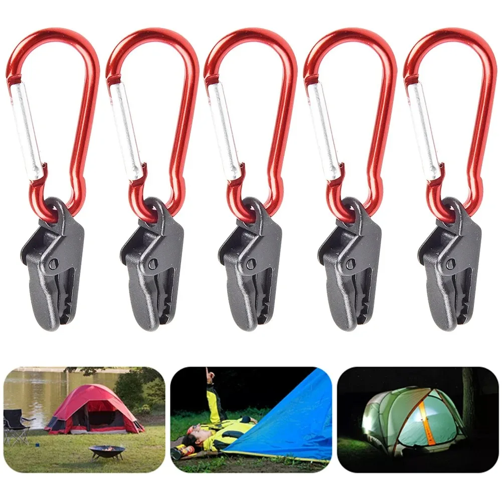 20pcs Tarp Clips Windproof Clips Carabiner Awning Clamp Set for Awning Outdoor Camping Caravan Canopy Tent