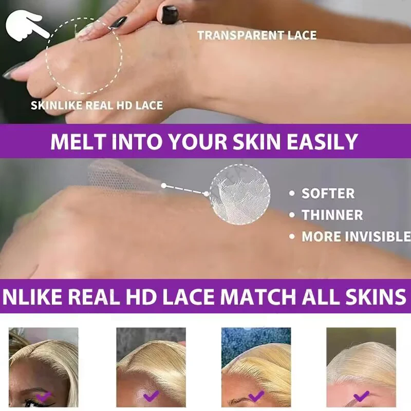 613 Blonde Colored Body Wave Full Frontal HD Transparent 13x4 13x6 Lace Human Hair Wigs Lace Front Wigs For Women 34 36 Inch - Image 6