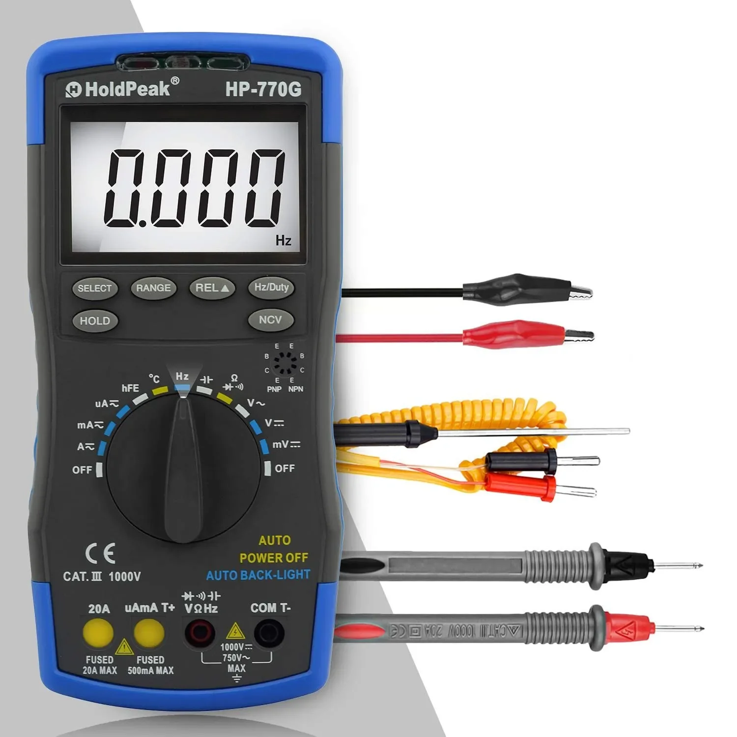 HoldPeak Automatic Range Intelligent Backlight HP-770G Electronic Universal Meter Capacitance Measurement Digital Multimeter