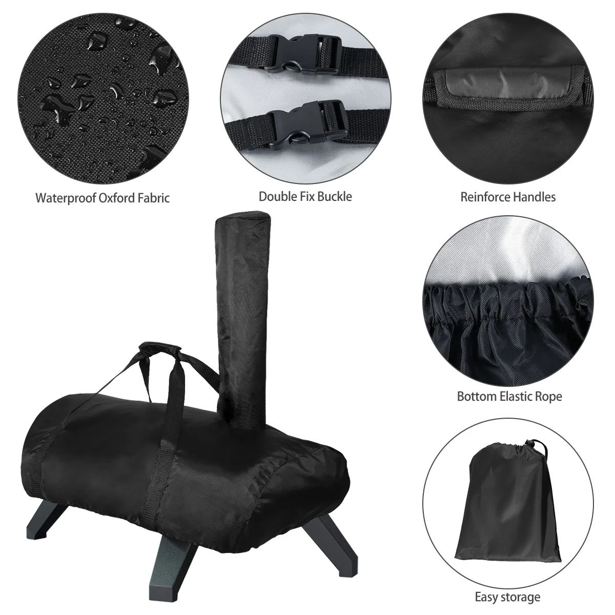 Pizza Oven Cover for Ooni Karu 12 Pizza Oven Cover 420D Fabric Waterproof Outdoor Carry BBQ Accessories