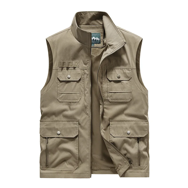 

Spring and Summer New Men's Business Casual Fishing Vest Middle-Aged Work Vest Large Size Multi-Pocket Vest Cross-Border Foreign