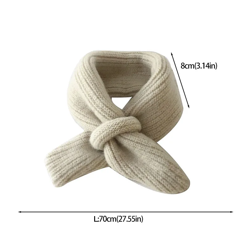 Winter Knit Cross Baby Scarf Solid Color Boy Girl Warm Neck Covers Outdoor Windproof Anti-Cold Kids Neckerchief