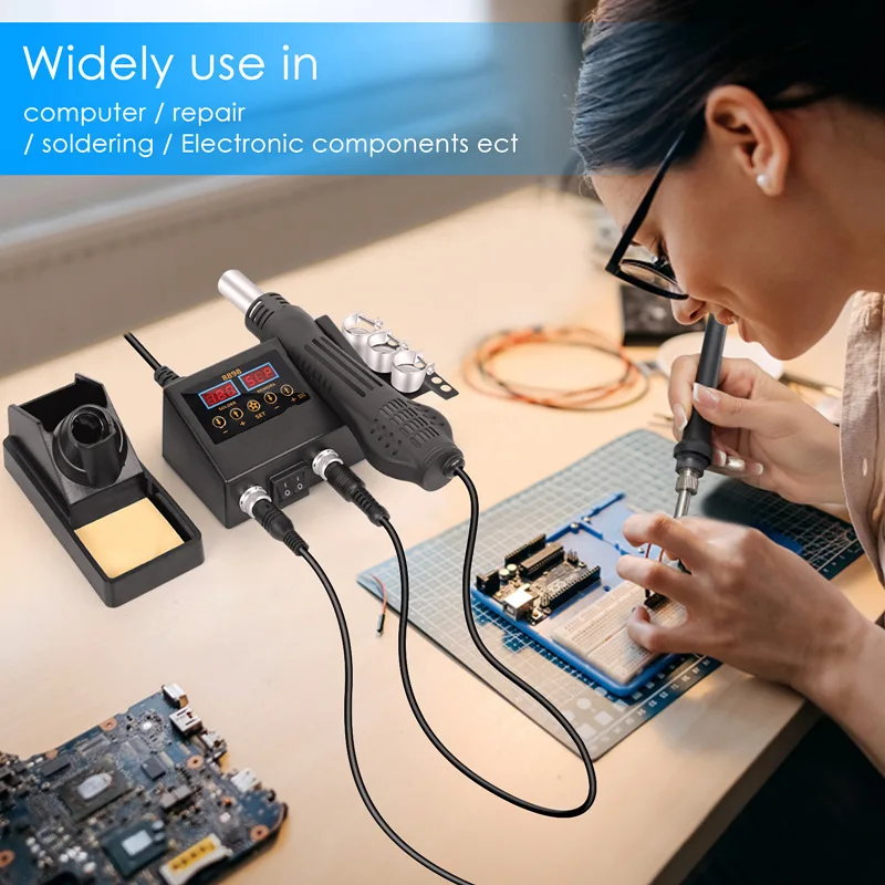 8898 2 in 1 Lötstation Digitalanzeige Heißluftpistole Schweißen Nacharbeit für Handy BGA SMD PCB IC Reparatur Lötkolben Werkzeuge – Detail 9