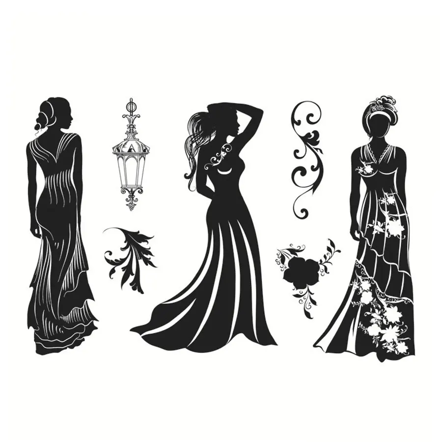 Retro Fashion Silicone Clear Stamps Transparent frame Stamps Diy Card Making Wedding Invitation Card Scrapbooking Decor