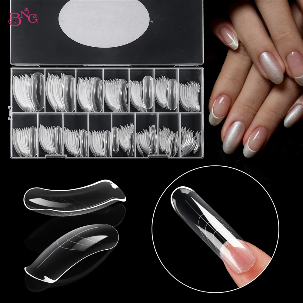BNG 140 Stück obere Formen für Nagelverlängerungen, elegantes, quadratisches Dual-Formen-Nägel, UV-Gel-Nagellack, schnelle Gebäudeform, wiederverwendbare Nagelform – Detail 13
