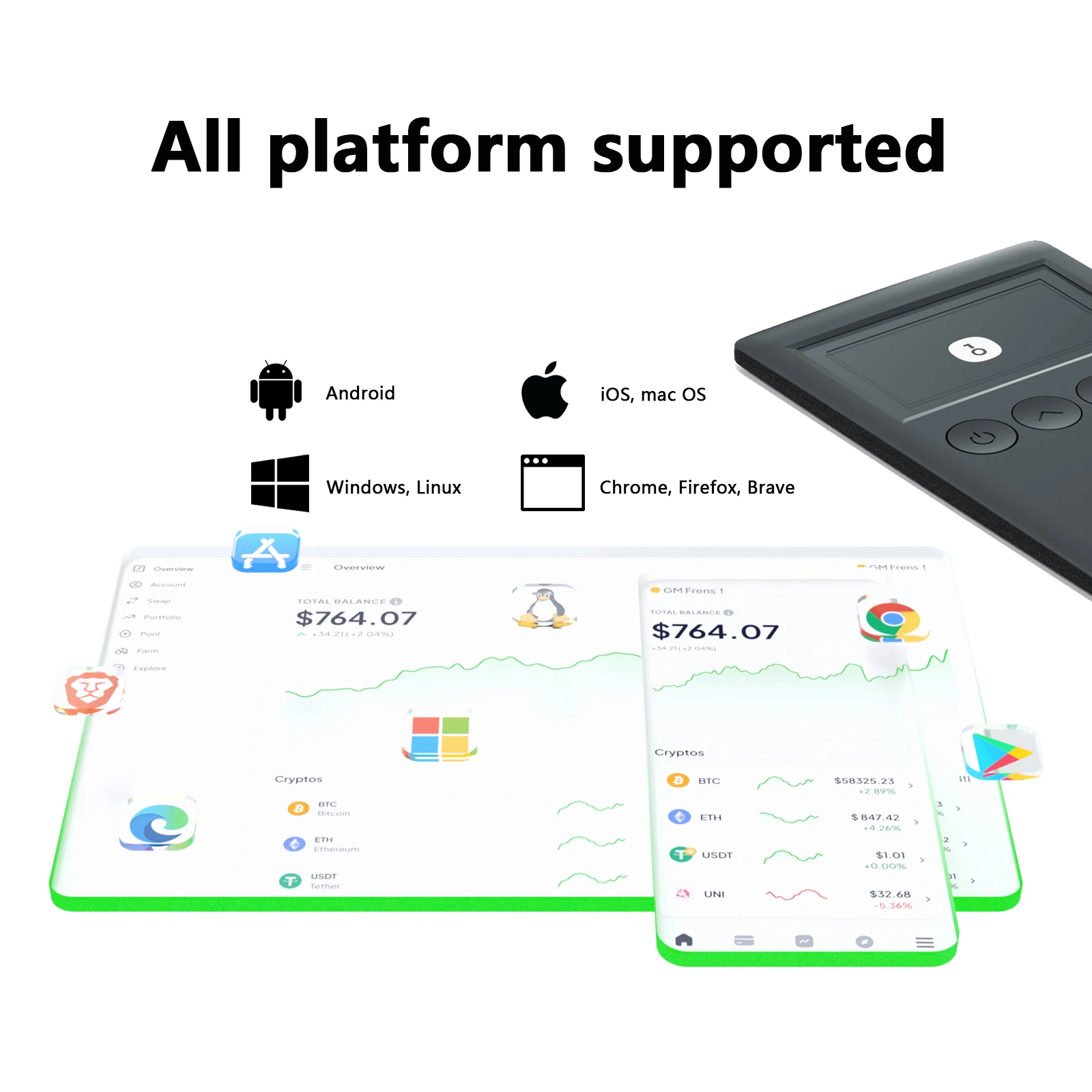 OneKey Classic Crypto Currency Hardware Wallet MetaMask Open Source All Platform Supported Offline Coinbase Cold Storage
