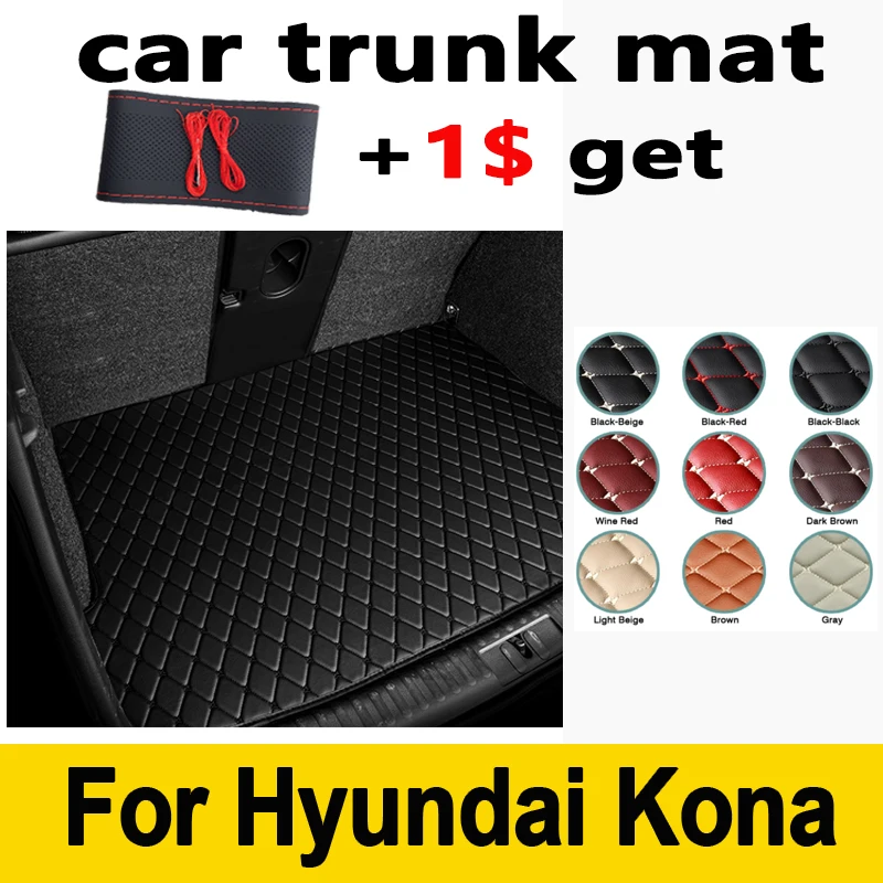 

Коврики для багажника автомобиля Hyundai Kona Kauai OS 2018 ~ 2022, водонепроницаемые коврики для автомобиля, автомобильные аксессуары, аксессуары для интерьера автомобиля