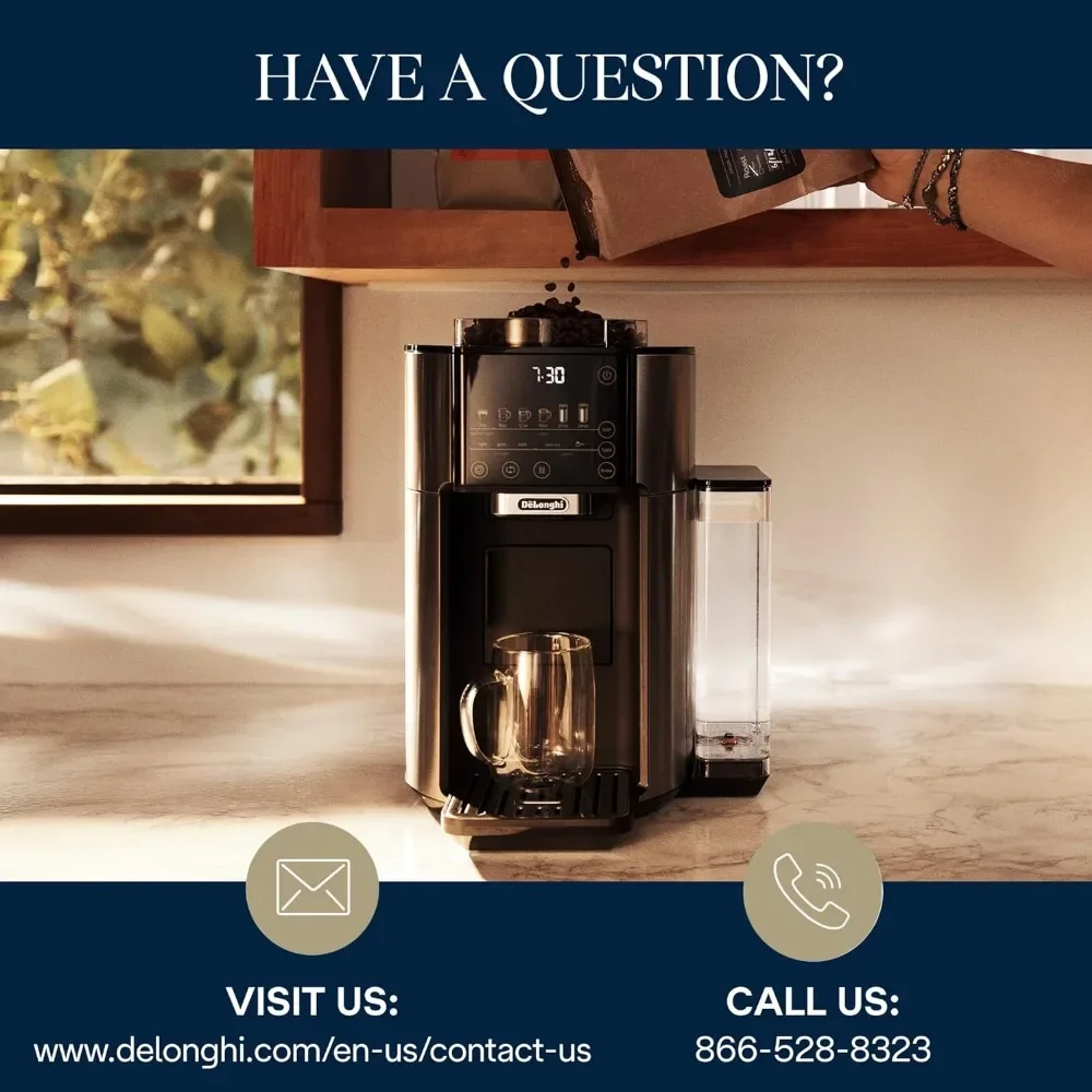 TrueBrew Drip Coffee Maker, Built in Grinder, Single Serve, 8 oz to 24 oz with 40 oz Carafe, Hot or Iced Coffee, Stainless 4