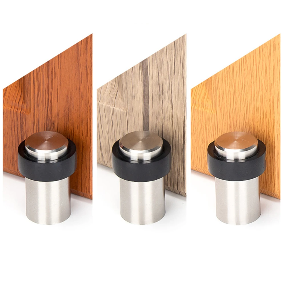 Stainless Steel Rubber Cylindrical Door Stopper Anti-Collision Protection Protective Pad Wall Protector Anti-collision Door Hold door stopper silicone door stopper door stopper bumpers
