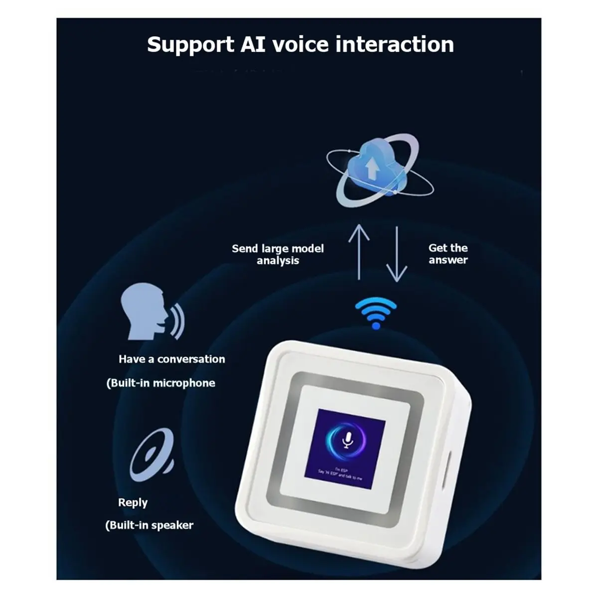 A10R ESP32-S3 0.85인치 LCD 디스플레이 개발 보드 128x128 해상도 온보드 듀얼 마이크 어레이 및 서라운드 RGB LED B