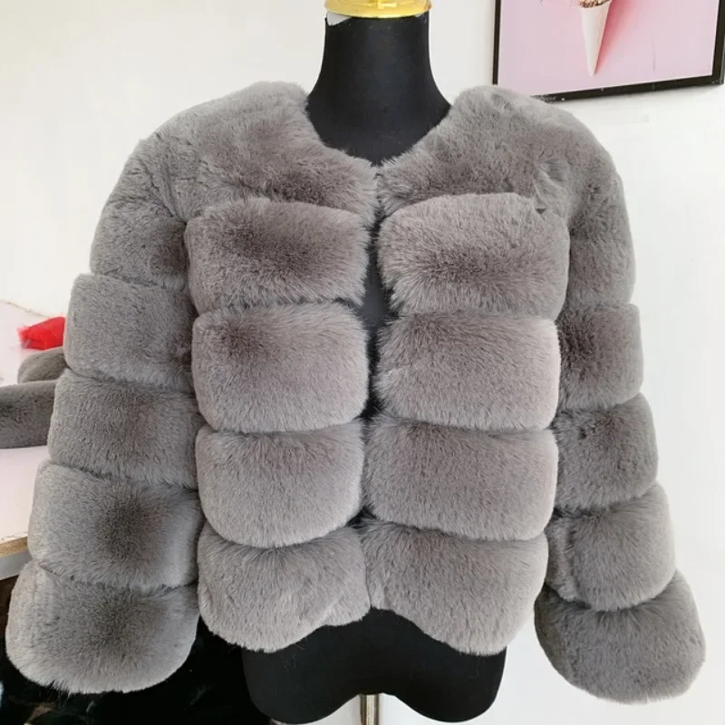 Fur Autumn and Winter New Warm Casual Splice Women's Faux Fox Fur Coat Women's Clothing