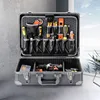 Complete Tool Box Multi-purpose Hard Aluminum Organizer Suitcase Tool Electricians Accessories Parts Storage Case Set with Lock 1