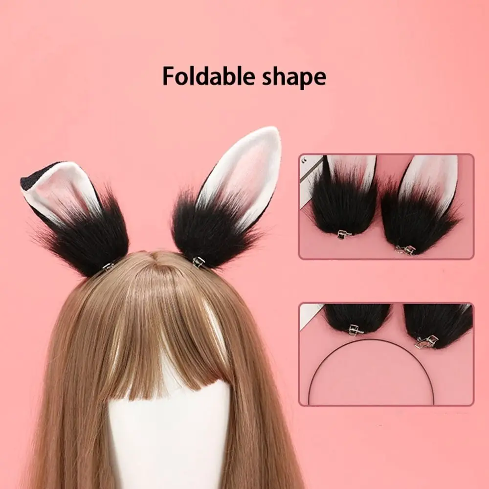 Cute Plush Bunny Ears Headband Hairpin For Women Girls Lovely Anime Ears Hairband Lolita Cosplay Props Hair Accessories