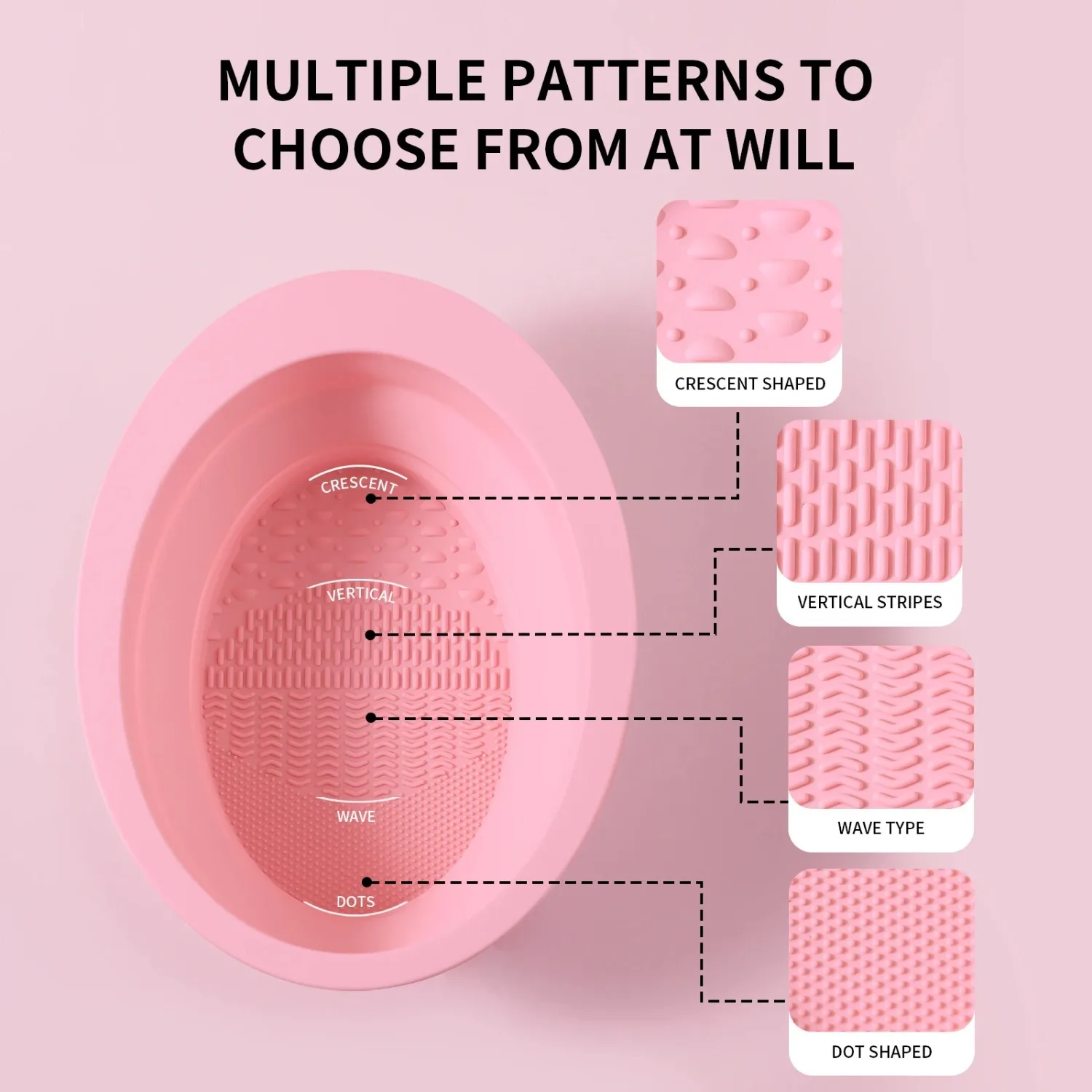 3-Piece Portable Silicone Makeup Brush Cleaning Set with Foldable Bowl