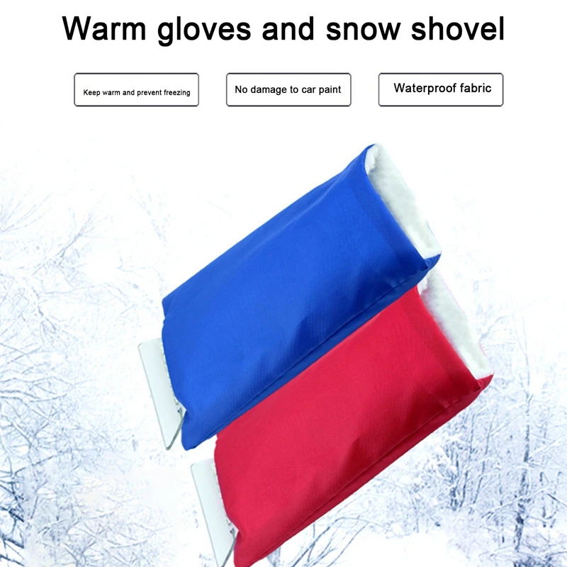 Car Windshield Ice Scraper Mitt Waterproof Snow Shovel Brush With Warm Gloves Scratch-Free Snow Removal Tools for Car Cleaning windshield shovel,snow ice scraper,ice deicing tool
