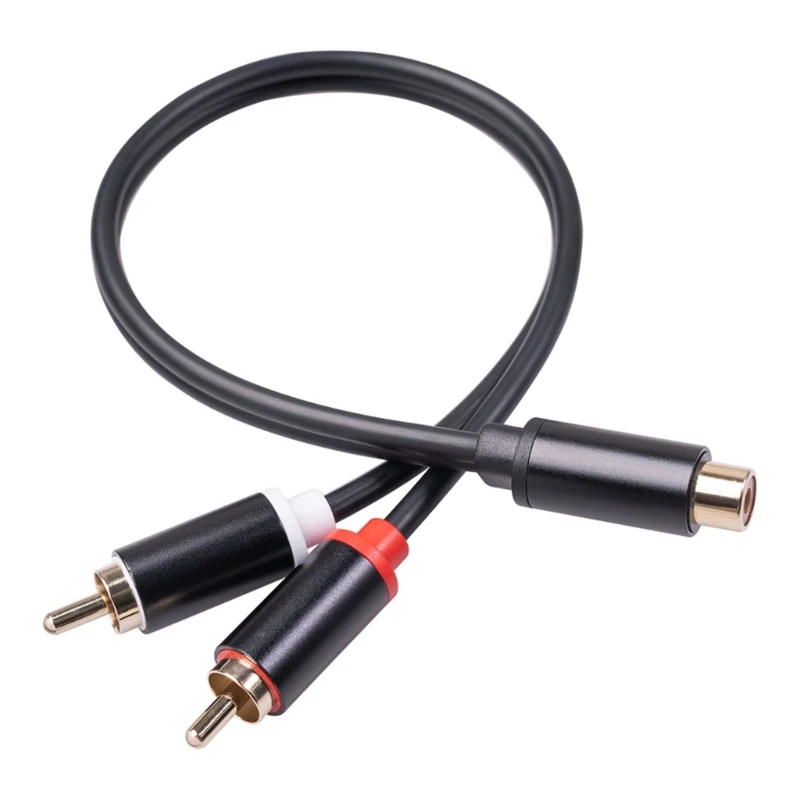 

2 RCA Male to 1 RCA Female Stereo Y Adapter Subwoofer Cable Gold Plated 2 Male to 1 Female Y Splitter Extension Cord