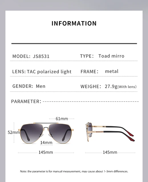 Occhiali Protezione Uv Occhiali Da Sole Polarizzati Fotocromatici Uomo - Lenti Che Cambiano Colore, UV400, Design Quadrato Protezione Occhiali Da Sole - Foto 8