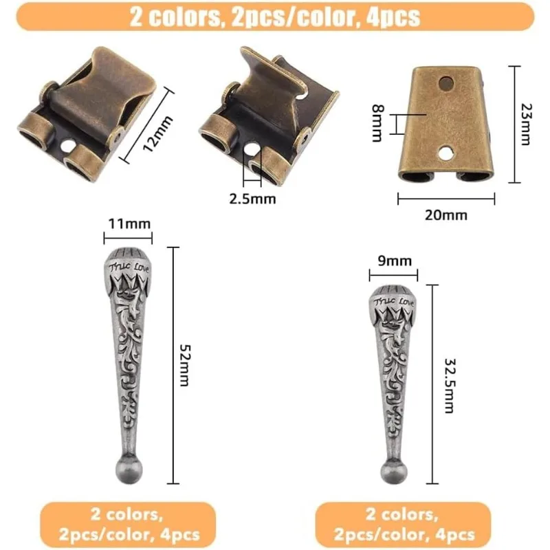 thumbnail interactive-video image 1 of 28Pcs Bolo Tie Tips Replacement End Caps, 4 Style Alloy Long Bolo 1 of 10