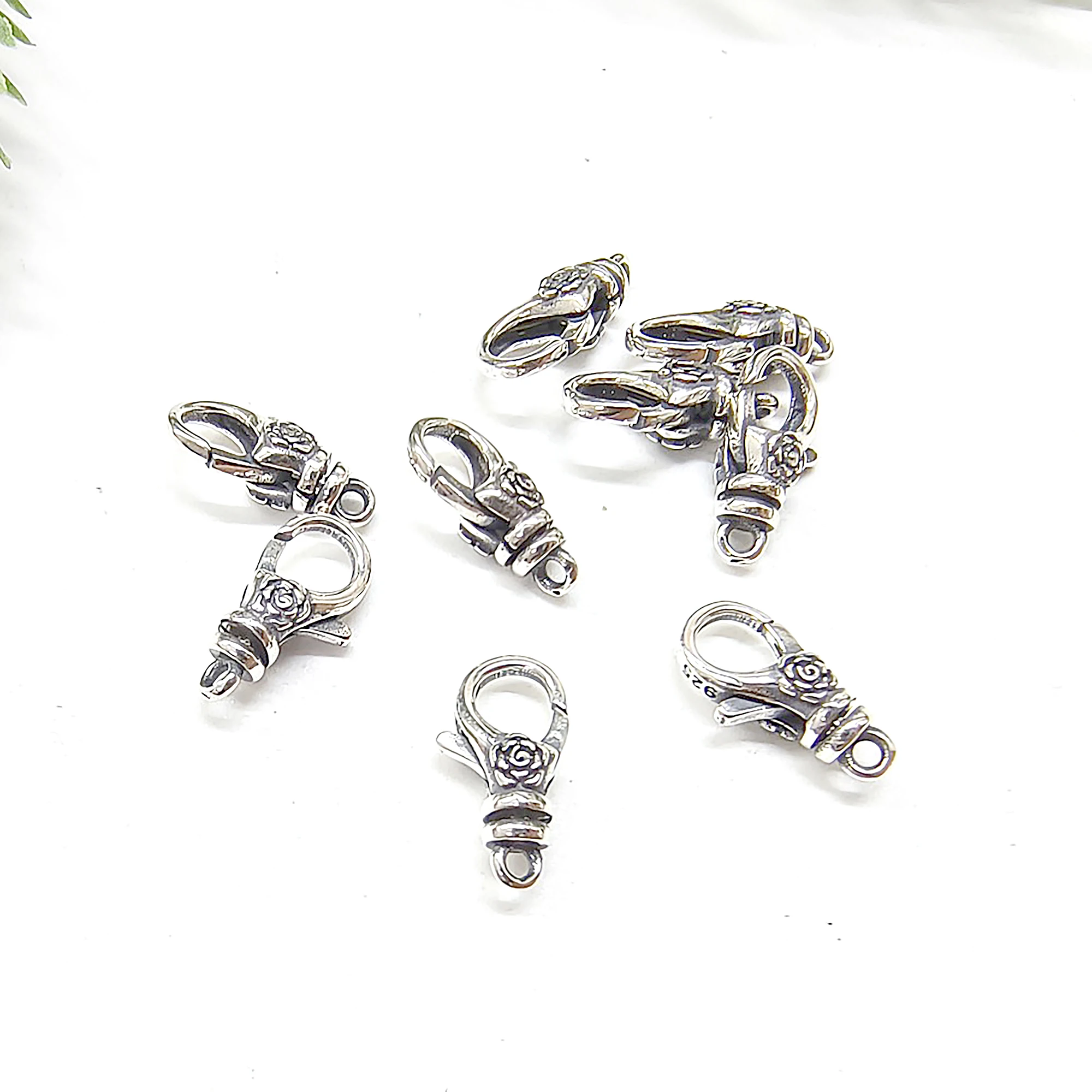 stylish Korea 15mm Small Sterling silver 925 rose flower decor