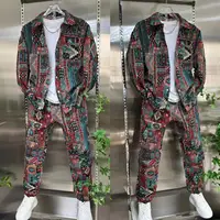 Veste Clown Peinte en Fil pour Homme, Ensemble Deux Pièces Décontracté à la Mode, Printemps Automne 1