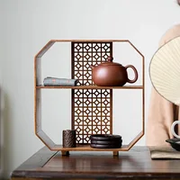 Bamboo Bo Gu Rack Tea Pot Tea Set Storage Lattice Rack Tea Table Shelf Wall Mounted Display Stand 1