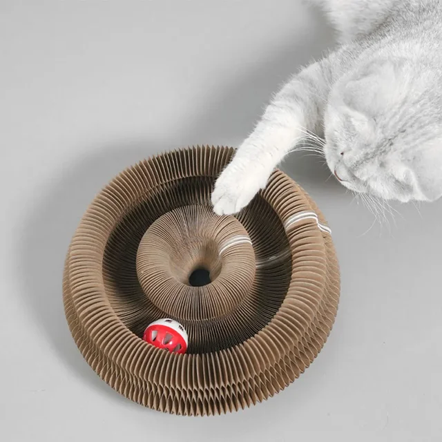 1/2pcs Magic Organ Cat Toy Cats Scratcher Scratch Board Round Corrugated Scratching Post Toys Cats Grinding Claw Cat Accessories 4