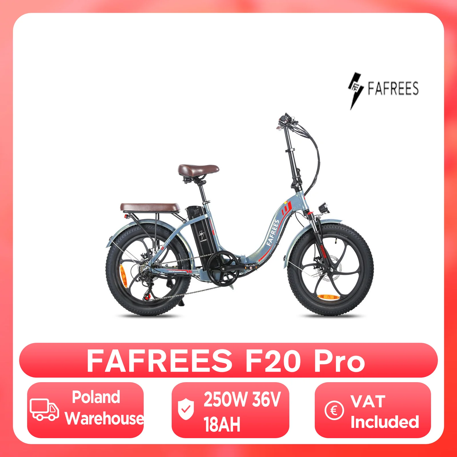 Fafrees F20 Pro Folding Electric Bicycle 250W 36V 18Ah Lithium
