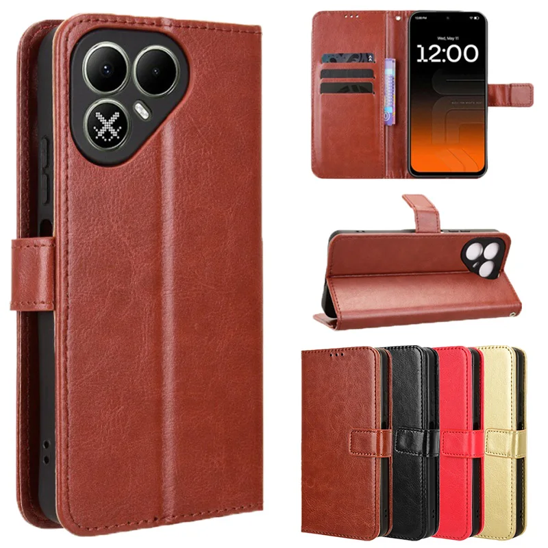 Premium PU Leather Flip Case with Wallet and Kickstand Features - Protective Cover