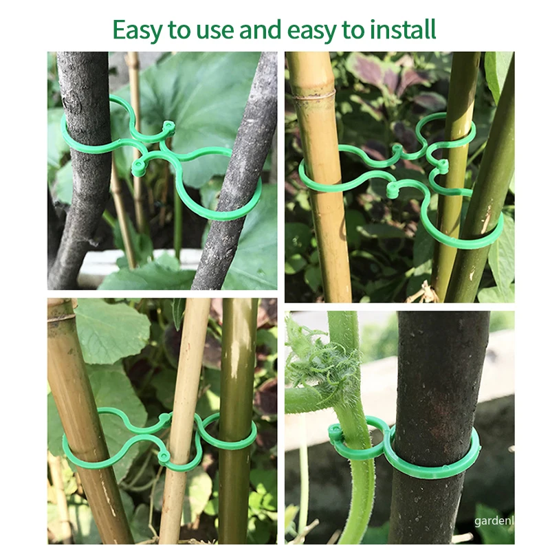 Plant Ties Plastic Plant Cable Ties Plastic Plant Supports Plant Clips Plastic Plant Clips Plant Climbing Support Plant Stem Support Plant Support Stick Plant Support Connector Plant Support Racks 20/50/100Pcs Plastic Garden Vine Strapping Clips Tie Buckle Ring Hook