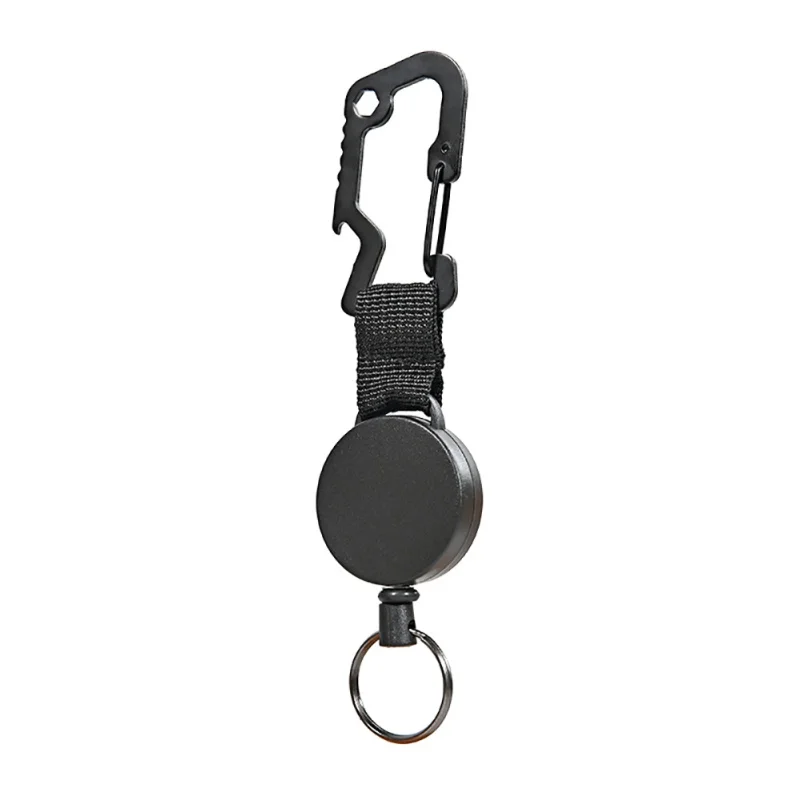1pc Retractable Keychain For Men Heavy Duty Carabiner Badge Holder