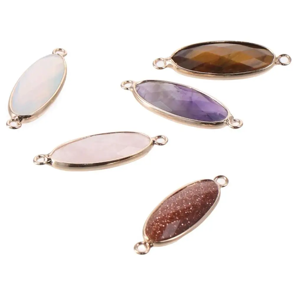 

Natural Stone Natural Stone Charms Jewelry Making Oval Faceted Agate Crystal Crystal Agate Healing Stone DIY Jewelry Making