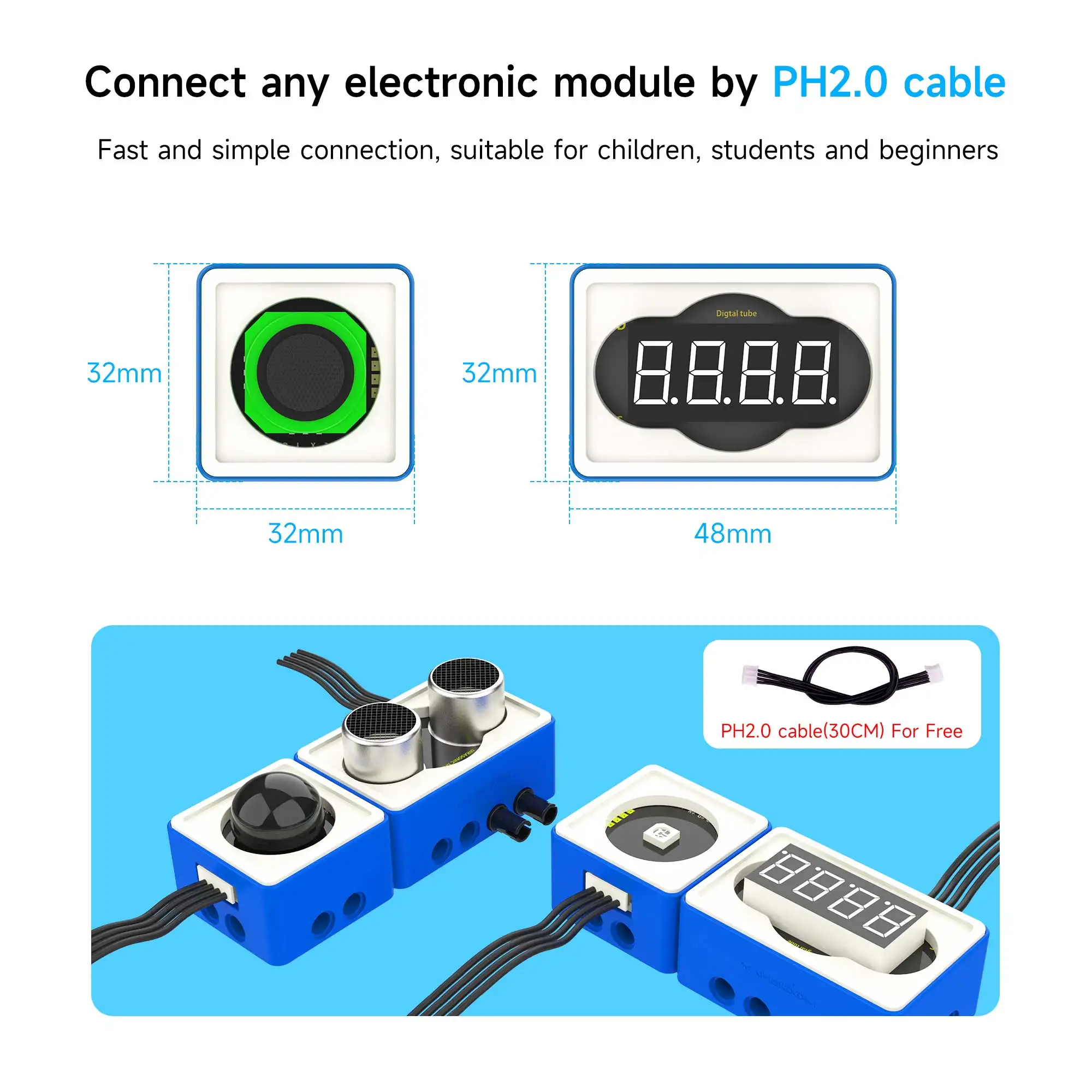 Building Block Sensor Module Kit Ultrasonic Infrared Light Sensor Sound Compatible MicroBit V2 V1.5 Raspberry Pi Pico