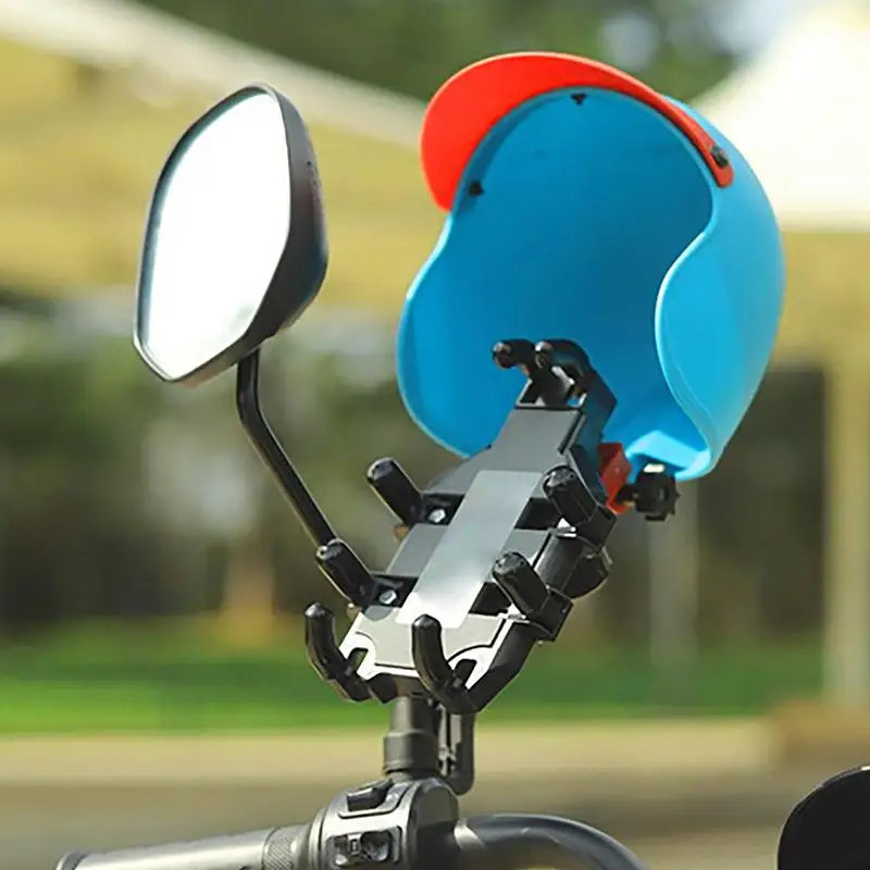 

Мотоциклетный шлем для телефона, Солнцезащитный мини-держатель для сотового телефона, нейлоновый водонепроницаемый снегозащищенный зонт для шлема