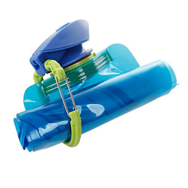 Water Bottle Foldable Flexible Reusable Travel Plastic Pouch Soft Flask Bag Carabiner Clip