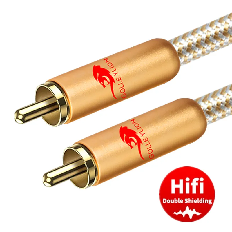 

Hifi RCA Male Digital Coaxial Audio Cable for Subwoofer DVD TV Subwoofer Home Theater System Shielded RCA Adapter Cords