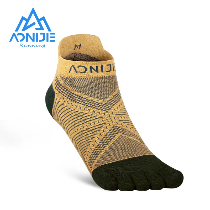 

One Pair AONIJIE E4824 Sports Low Cut Athletic Toe Socks Breathable Five Toed Barefoot Running Marathon Race