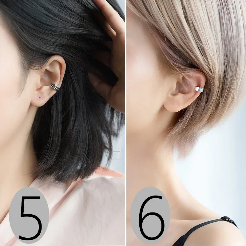 Ear Clip Earrings Trusta 2pcs 100% 925 Sterling Silver Clip on Earrings Ear Cuff For Women Girl Lady Without Piercing