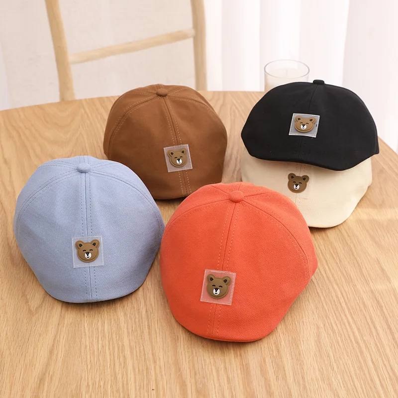 Cartoon Bear Cotton Baby Boy Beret Hat Kids Caps Children Visor Bonnet For Boys