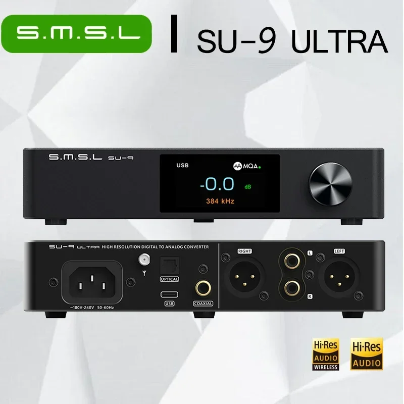 

SMSL SU-9 ULTRA цифровой аудио декодер USB DAC AK4191 + AK4499EX 32 бит/768 кГц MQA сбалансированный Bluetooth DSD512 декодирование APTX SU9 Ультра