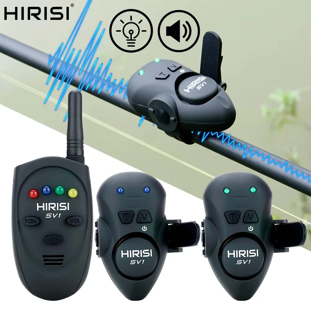 Set d'alarme de touche Hirisi SV1 avec étui portable - Indicateur lumineux haute qualité pour pêche carpe