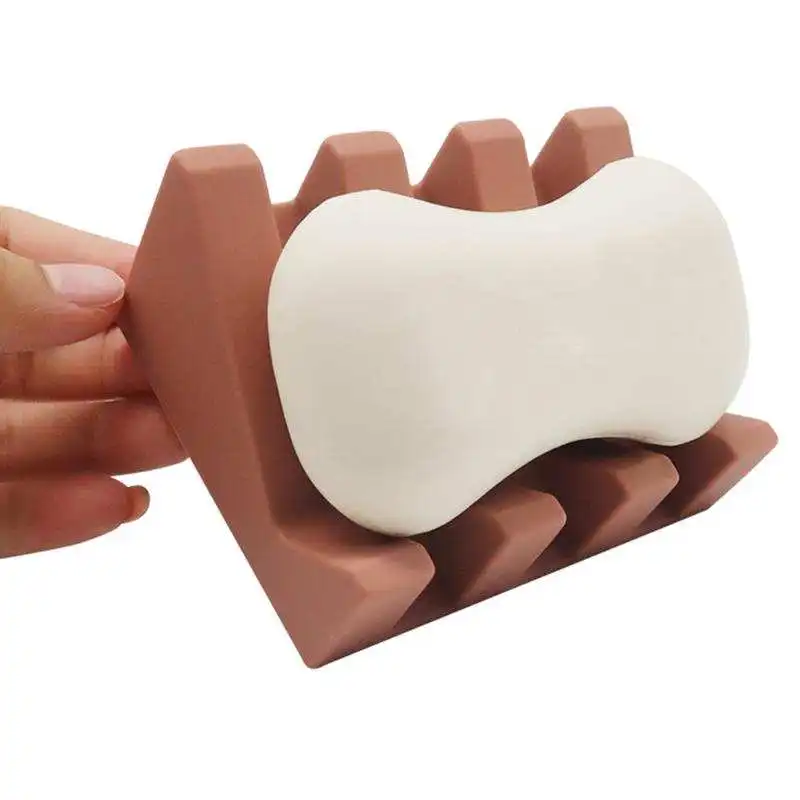 Silicone Self-Draining Soap Dishes Rectangular