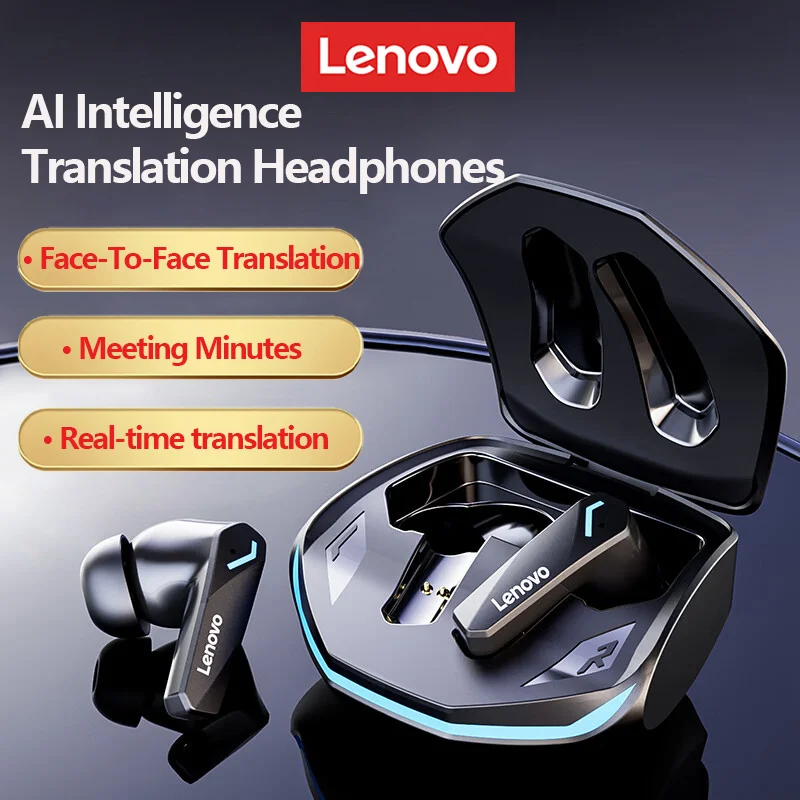 Écouteurs Bluetooth Lenovo GM2 Pro – Sans Fil, Réduction De Bruit, Noir – Neufs
