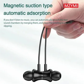 MZYMI Wireless Earphones 200 Hour Play Bluetooth Headphone Neckband 9D Stereo Sports Waterproof Earbuds For Android iOS 5