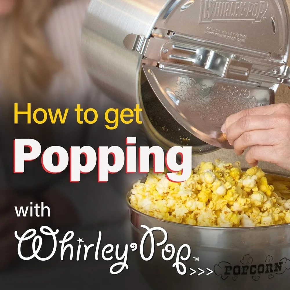 Platinum Series Whirley Pop Popcorn Maker - 6 Quart Stainless Steel Popcorn Popper, Popcorn Maker with¬†Metal Gears 3