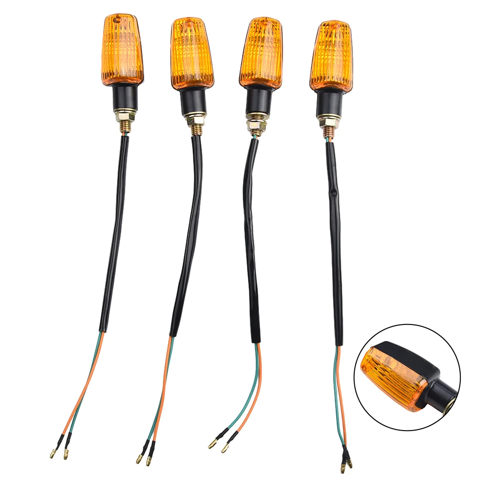 

4pcs Motorcycle Signal Lamp 6 Volt 6V Motorcycle Turn Signals Light Blinker Indicator With Amber Lens Universal Motorcycle Light