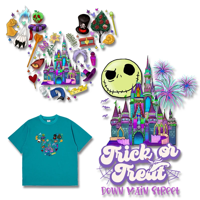 HalloweenDisneyCastleTrickorTreatCartoonIroningPatchesTransfer