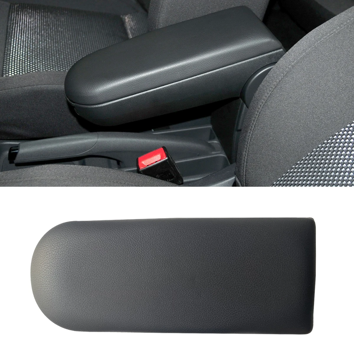 New Black Leather Console Armrest Cover Lid For Vw Golf 4 Jetta Bora